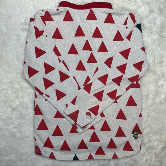 Peekaboo Beans Shirt Long Sleeved Triangles White & Red Size 6 - Picture 9 of 16